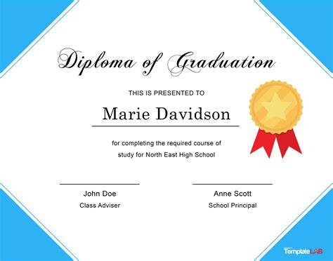 Free Template For Graduation Certificate - Printable Form, Templates ...