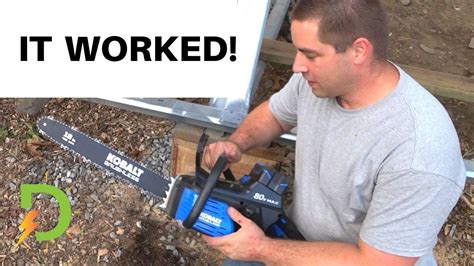 Kobalt 80v Chainsaw, Lithium Battery, First Test - YouTube