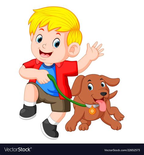 Boy And His Dog Clipart Images