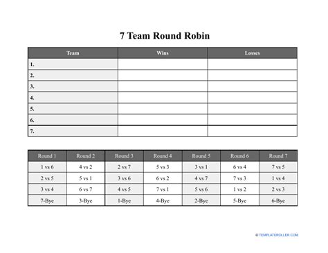 How To Make A 6 Team Round Robin Schedule - Printable Online