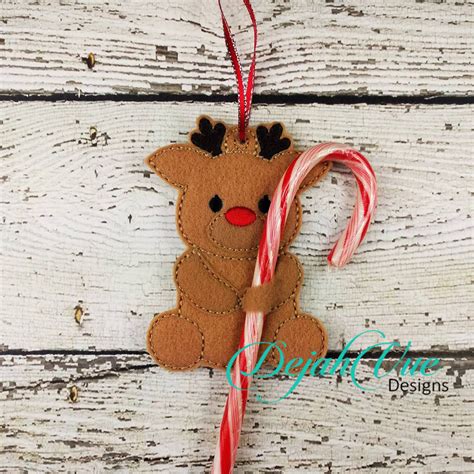 REINDEER CANDY CANE HOLDER ORNAMENT | Dejah Vue Designs