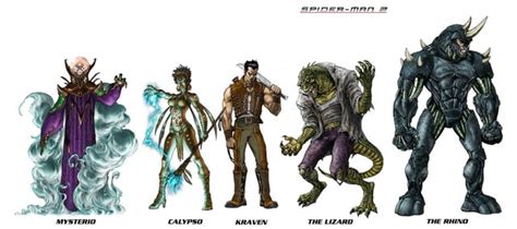 Spider-Man 2 The Movie Game Villains Concept Art Ft. Lizard, Kraven ...