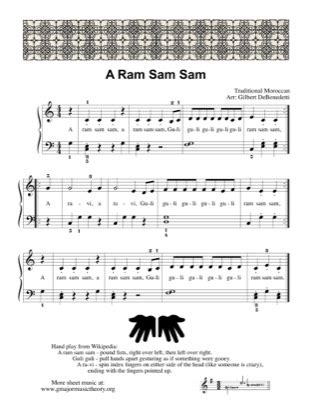 A Ram Sam Sam - Kids Free Piano Sheet Music PDF