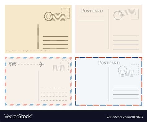 Vintage paper postal cards greetings from Vector Image