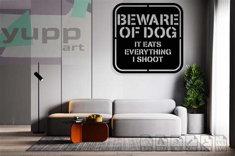 Beware of Dog Sign SVG, Dog Sign Laser Cut Files, Dog Warning Sign ...