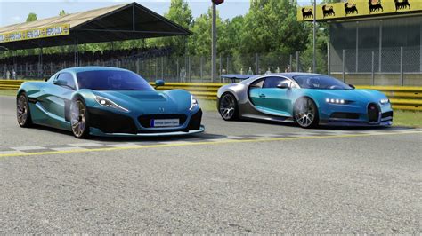 Rimac Nevera vs Bugatti Chiron at Monza Full Course - YouTube