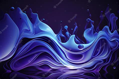 Premium Photo | Blue abstract liquid wave background flowing liquid ...