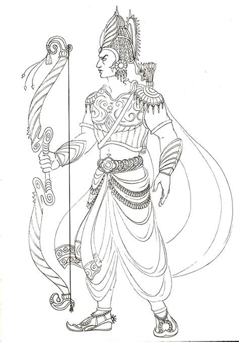 Mahabharata characters (drawings for colouring book) :: Behance