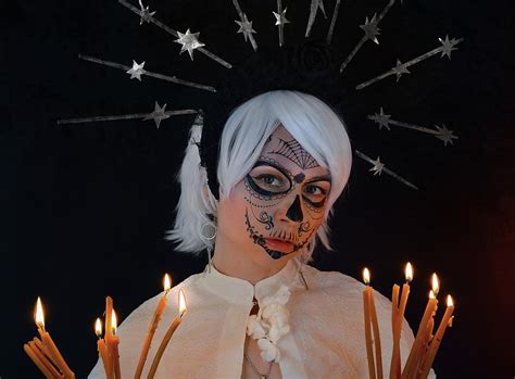 Woman, Costume, La Calavera Catrina, Candles, Flame, Calavera, La ...