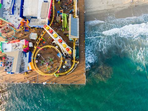 Aerial view of Santa Monica Pier, Los Angeles, California, USA - Stock ...