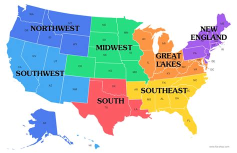 Map Of The Us By Region - Reyna Charmian