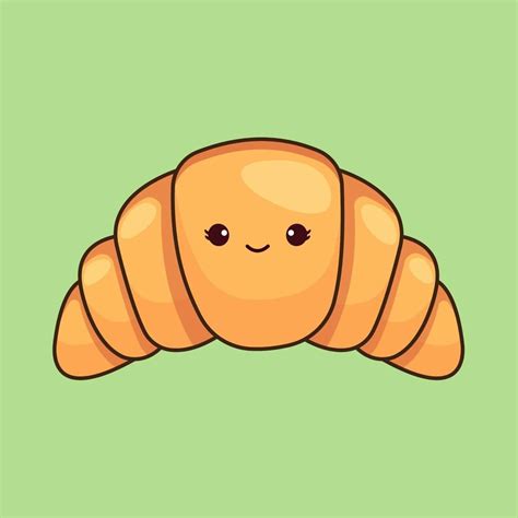 Cute Croissant Illustration | Cute kawaii drawings, Cute drawings ...