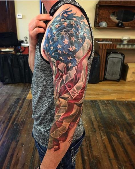 American flag 3/4 sleeve in progress by @timothyboor! 🇺🇸 #tattoo # ...