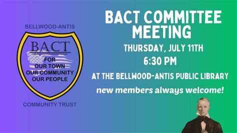 BACT Committee Meeting, Bellwood-Antis Public Library, 11 July 2024 ...