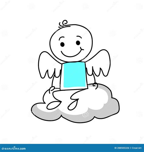 Angel Stick Figure Vector Illustartion Stock Vector - Illustration of ...