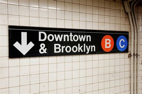 Sign in subway station, Manhattan, New York City, New York, USA - Stock ...