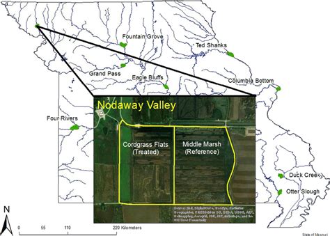 Map of study conservation areas (n = 9) including an inset of study ...