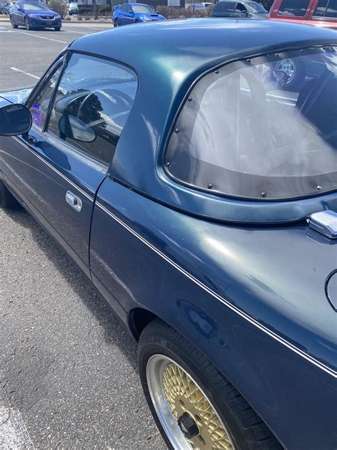 Finally painted my hardtop Montego Blue! : r/Miata