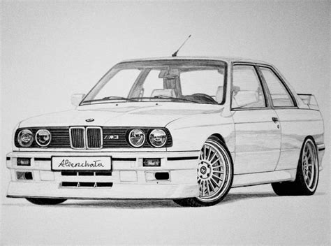 Paper Garage Car Drawings A. Pierzchała | Bmw e30, Bmw art, Car drawings