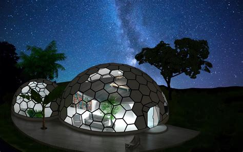 [misc] Dome House at Night Earthquake Resistant Structures, Biodome ...