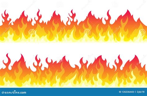 Fire flame frame borders stock vector. Illustration of inferno - 126336443