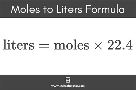 Liters to Moles Calculator - Inch Calculator