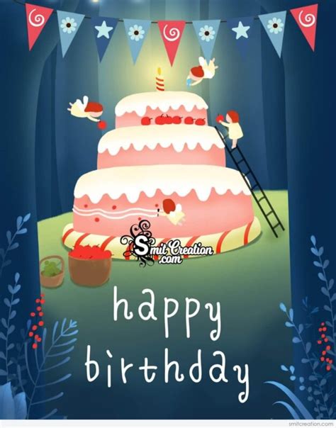 Happy Birthday Big Cake Card - SmitCreation.com