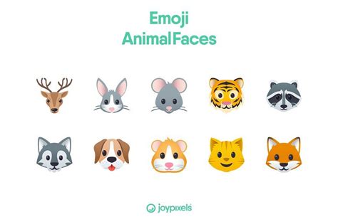 Emoji Animal Faces by JoyPixels® in 2022 | Animal faces, List of ...