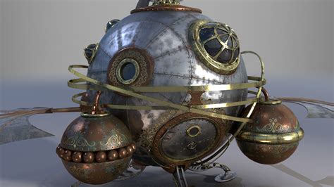 Steampunk steam helicopter 3D model - TurboSquid 1201269