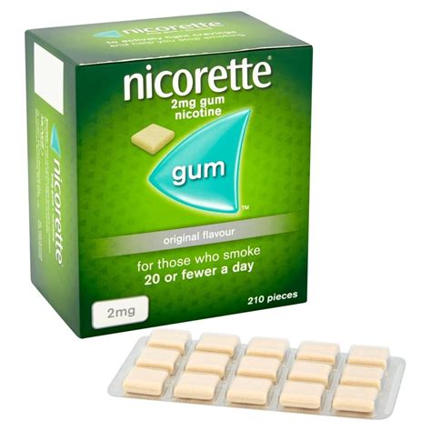 Nicorette Original Chewing Gum, 2 mg, 210 Pieces (Stop Smoking Aid ...