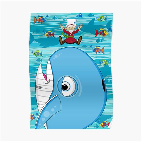 "Cartoon Jonah & the Whale" Poster for Sale by MurphyCreative | Redbubble