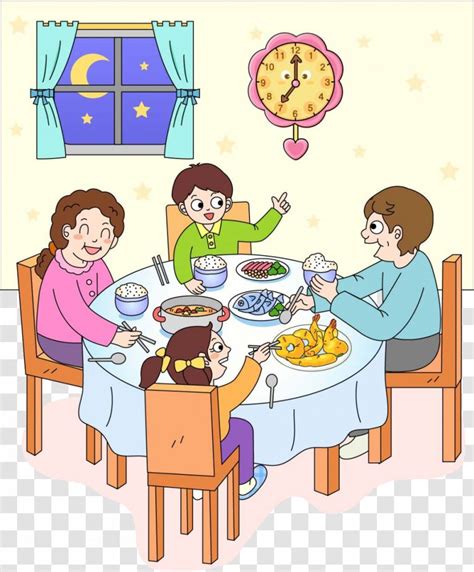 Breakfast Lunch & Dinner Clipart / Vector Flat illustration of a man at ...