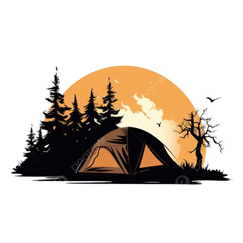 Silhouette Of Camping Tent, Tent, Camp, Silhouette PNG Transparent ...