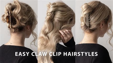 3 EASY CLAW CLIP HAIRSTYLES 💖 Medium-Long Hairstyles - YouTube