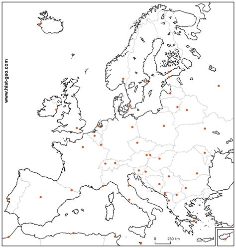 Map of Europe with Capitals