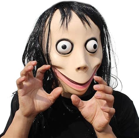 Amazon.com: PartyHop - Momo Scary Mask - Creepy Halloween Latex Cosplay ...