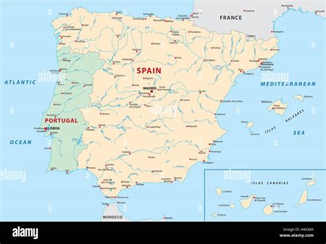 Portugal And Spain Map