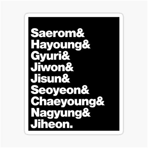 "Fromis_9 & members names" Sticker for Sale by lovely-day | Redbubble