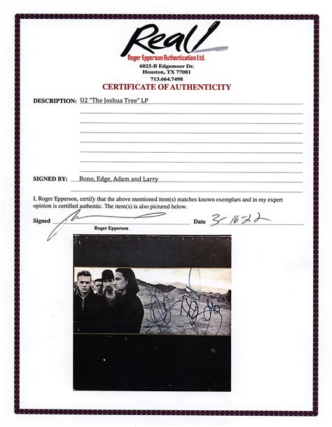 U2 Signed Album | RR Auction