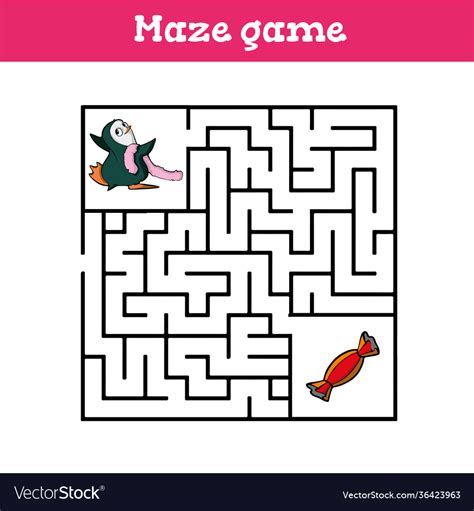 Maze game for children cute cartoon worksheet Vector Image