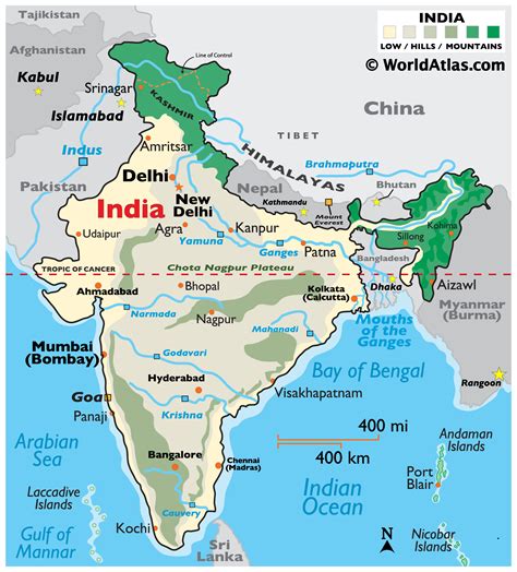 India Large Color Map