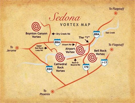 Sedona, AZ Vortex Map | Sedona arizona vortex, Sedona vortex, Sedona