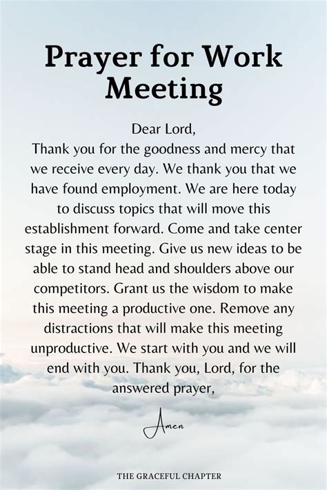 Prayer for Work Meeting - prayers for meetings and gatherings | Prayer ...