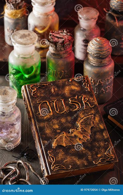 Witch Apothecary Jars Magic Potions Halloween Decoration Stock Photo ...