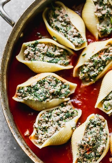 Stuffed Pasta Shells with Ground Beef and Spinach - Cooking for Keeps