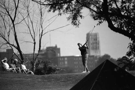 Jean Cione Hits a Drive In The Women's City Golf Tournament, August ...