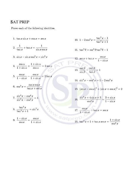 Verify Trig Identities Worksheet – Englishworksheet.my.id