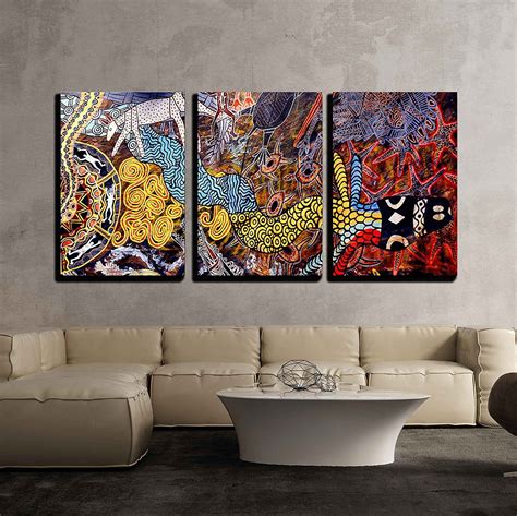 Wall26 - 3 Piece Canvas Wall Art - Indigenous Australian Art Dot ...