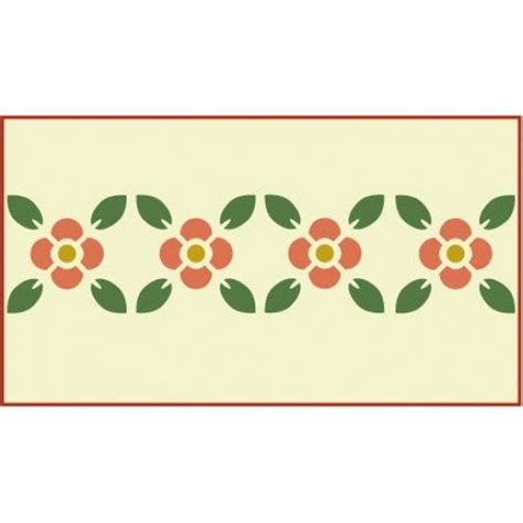 Flower 1 Border Stencil 7.5 X 1.75 the Artful Stencil 10 Mil Mylar ...