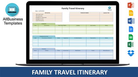 Excel Template For Travel Itinerary